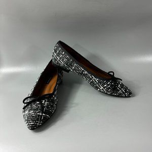 NWOT Margaux "The Point" Flats in Black Tweed, Size 39.5 W
